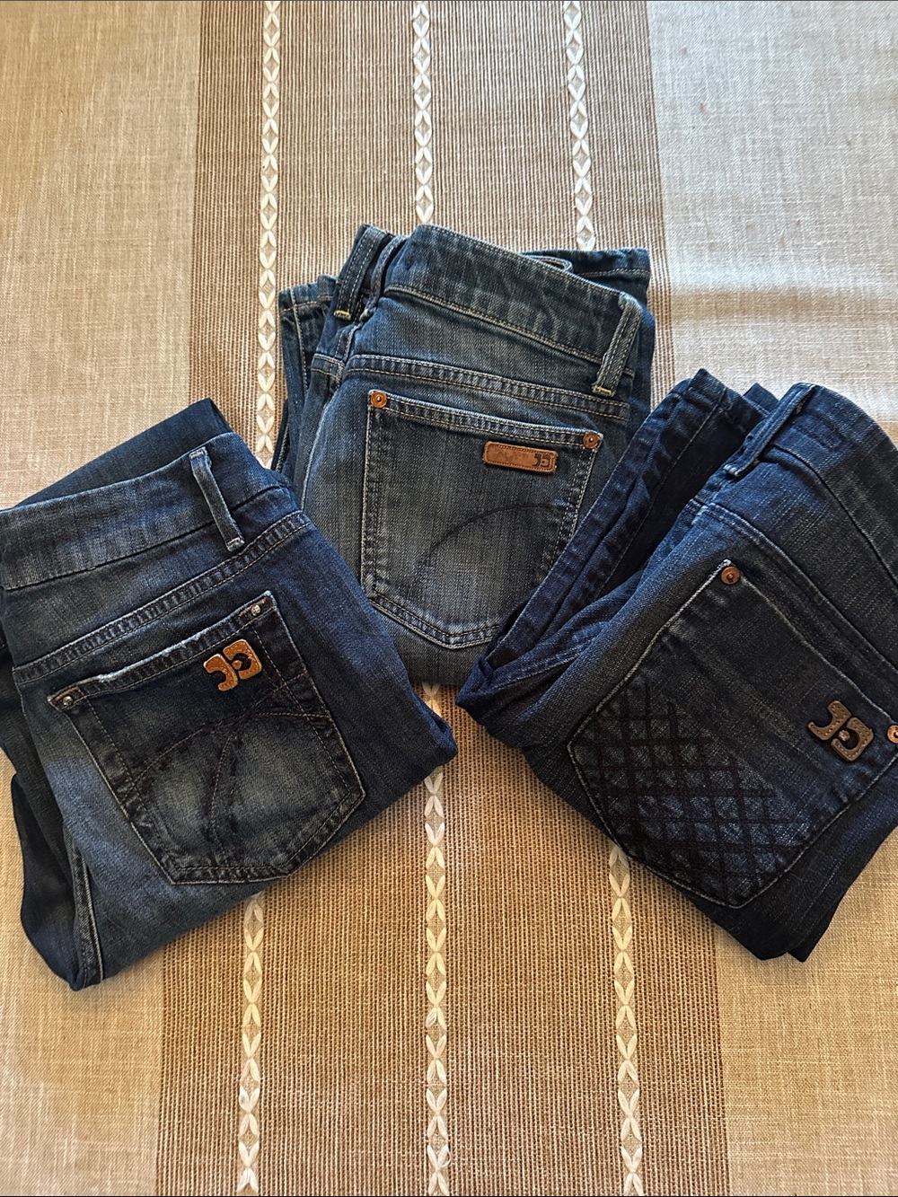 Joe's Jeans Women's Straight Leg Trio in Dark and Medium Blue Denim